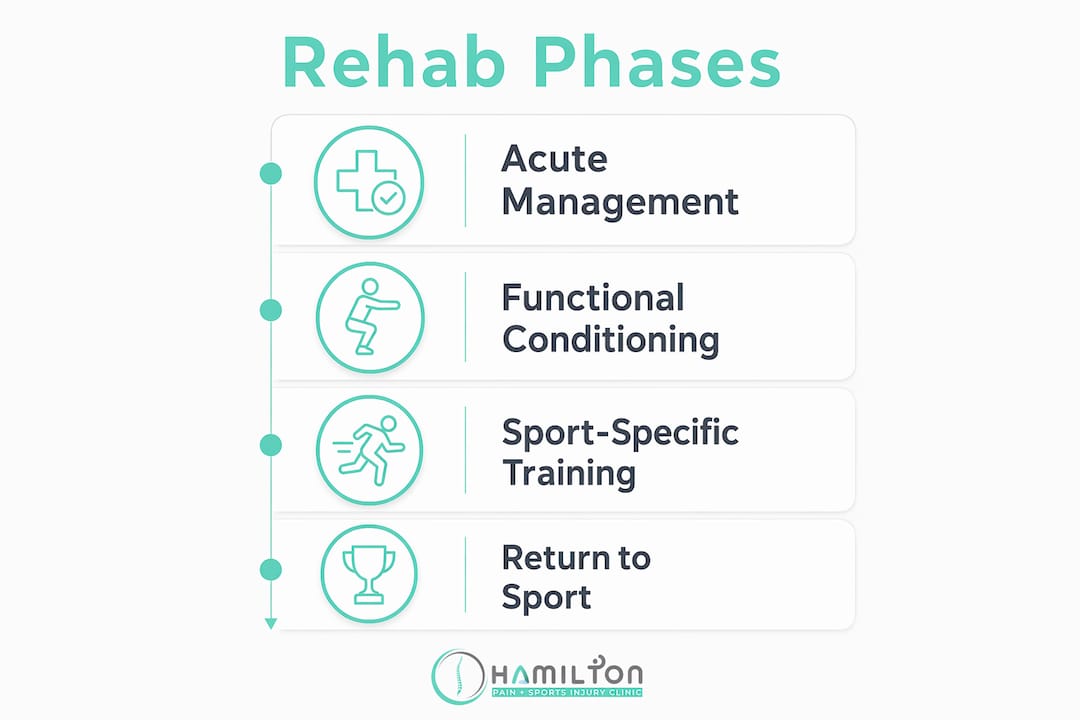 Infographic illustrating rehabilitation phases