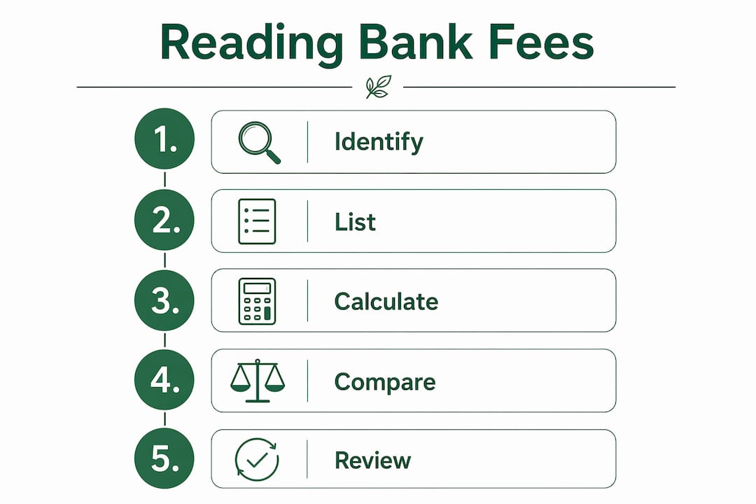 Infographic outlining steps to read bank fee disclosures