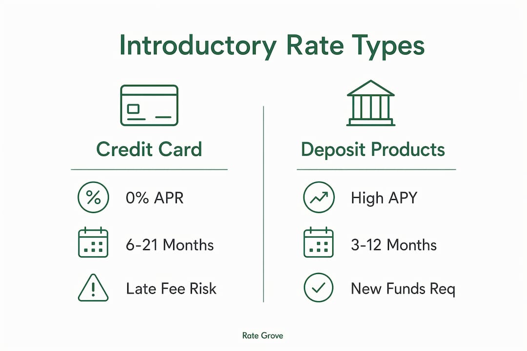 Infographic comparing credit card and deposit product rates