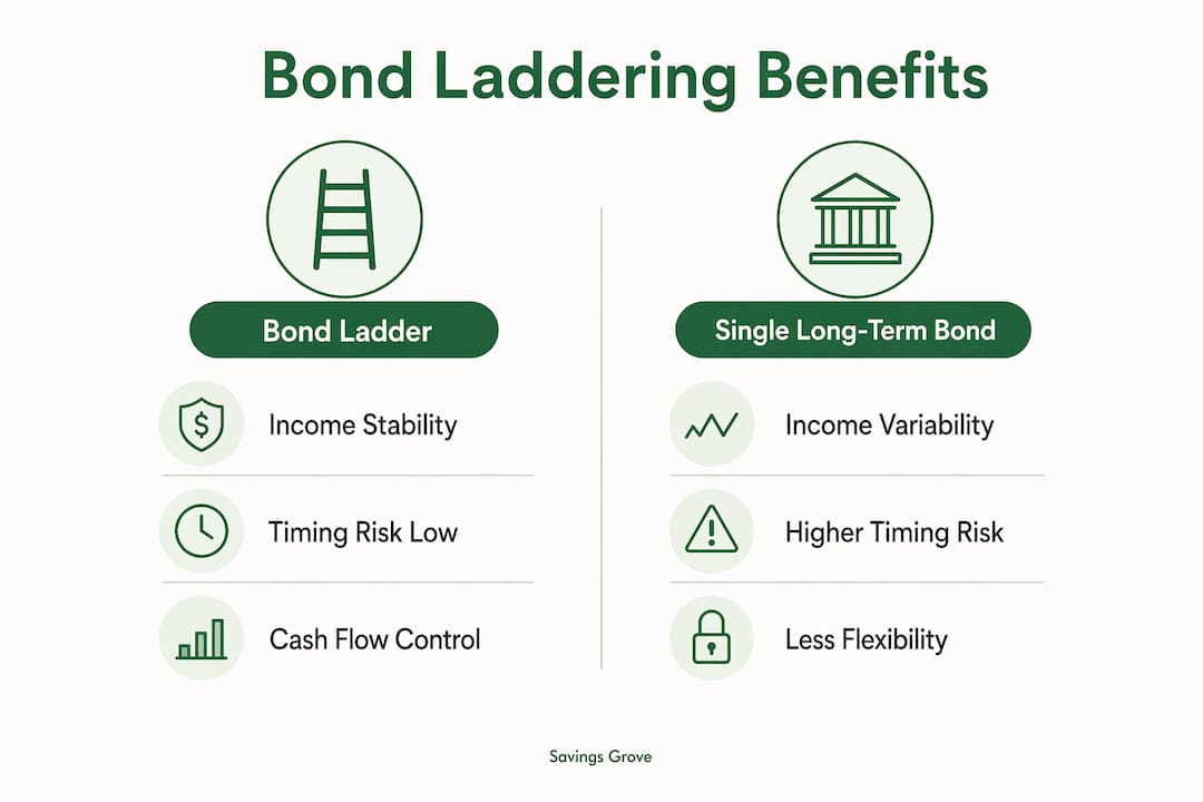 Infographic comparing bond ladder vs single long-term bond