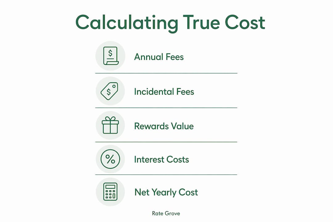 Infographic explaining student credit card cost calculation