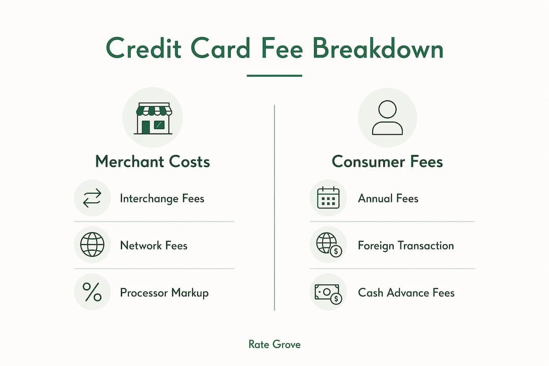 Infographic showing credit card fee components