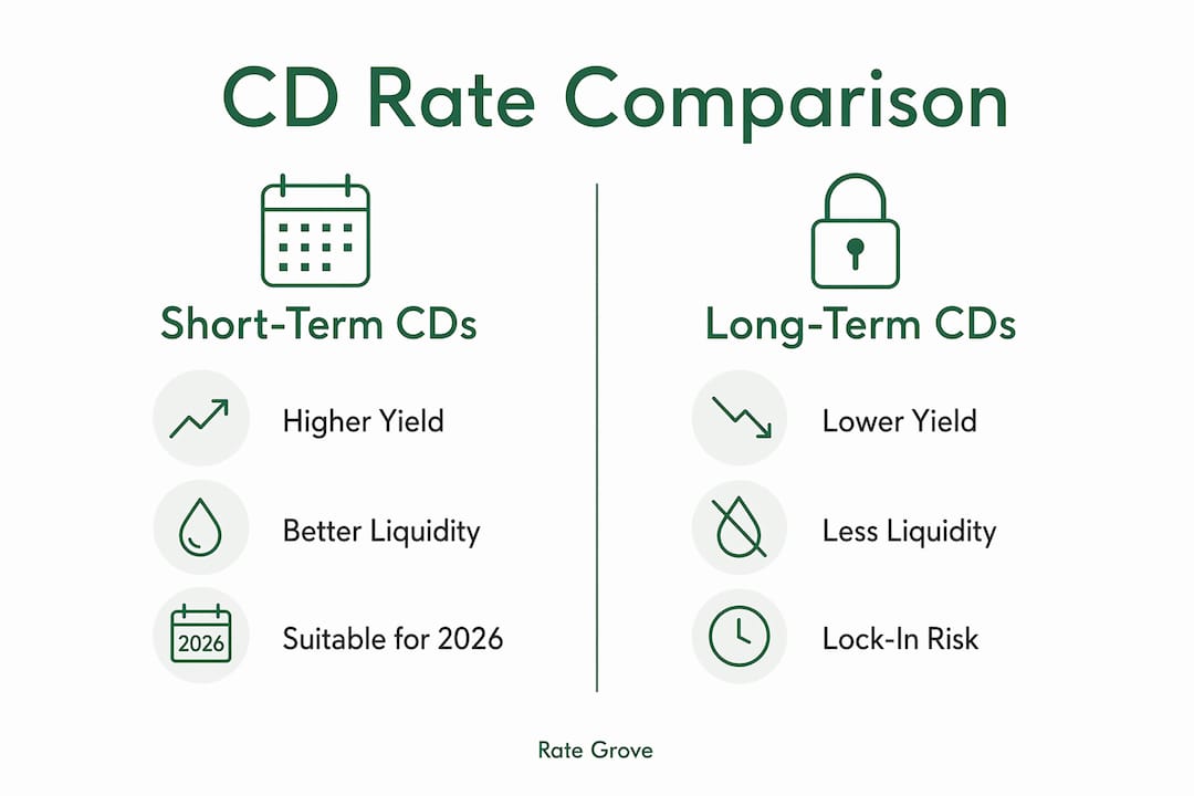 Infographic comparing short-term vs long-term CD features