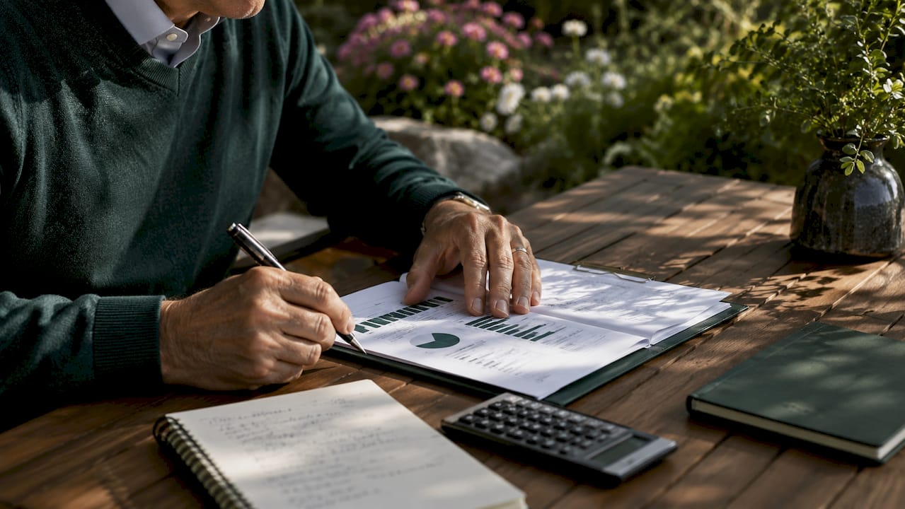 Financial planner calculating dividend cash flow