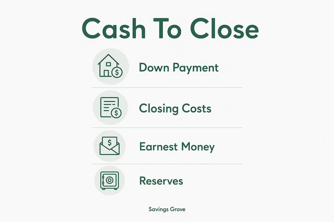 Infographic showing cash to close components in flow format