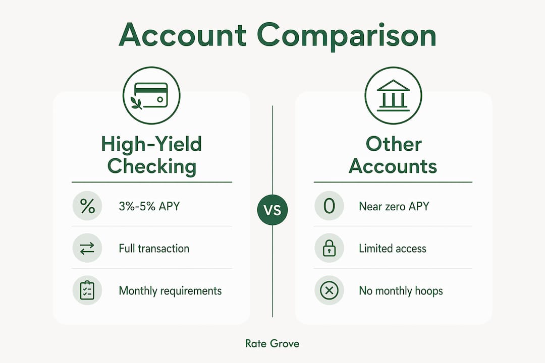 Infographic comparing high-yield checking with other accounts