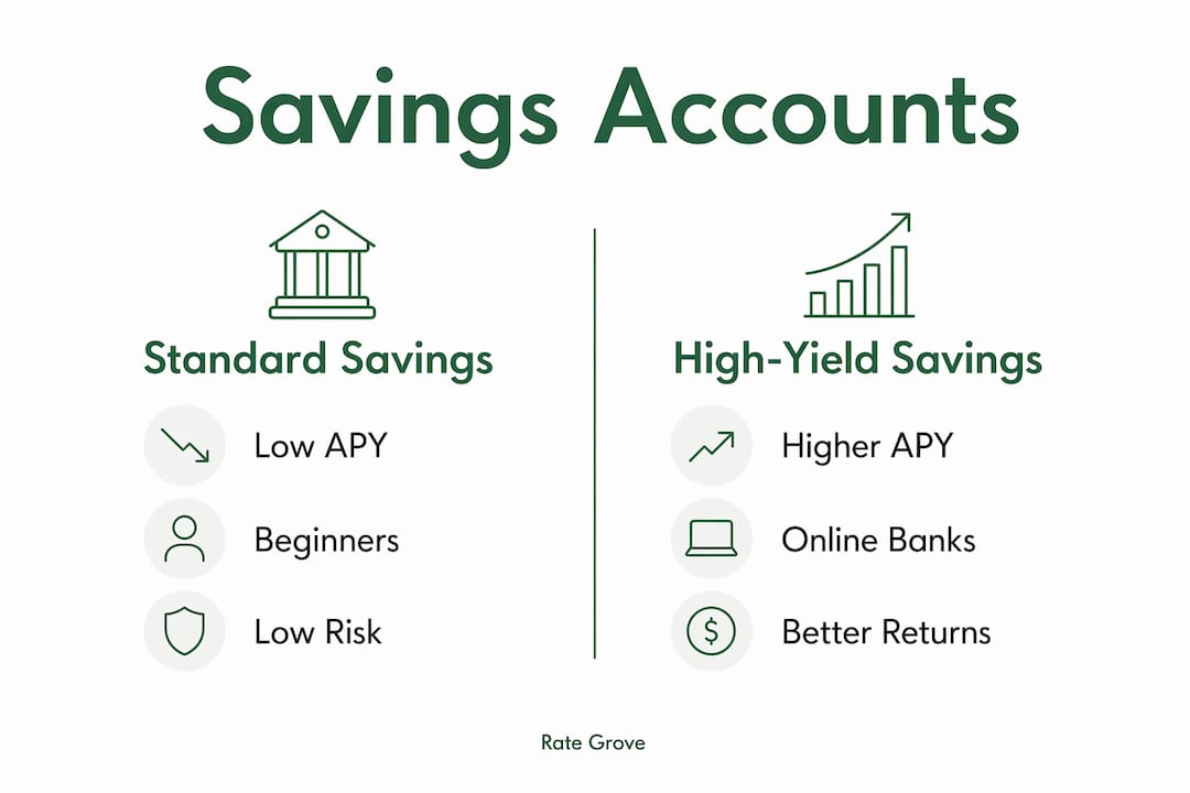 Infographic comparing savings account types
