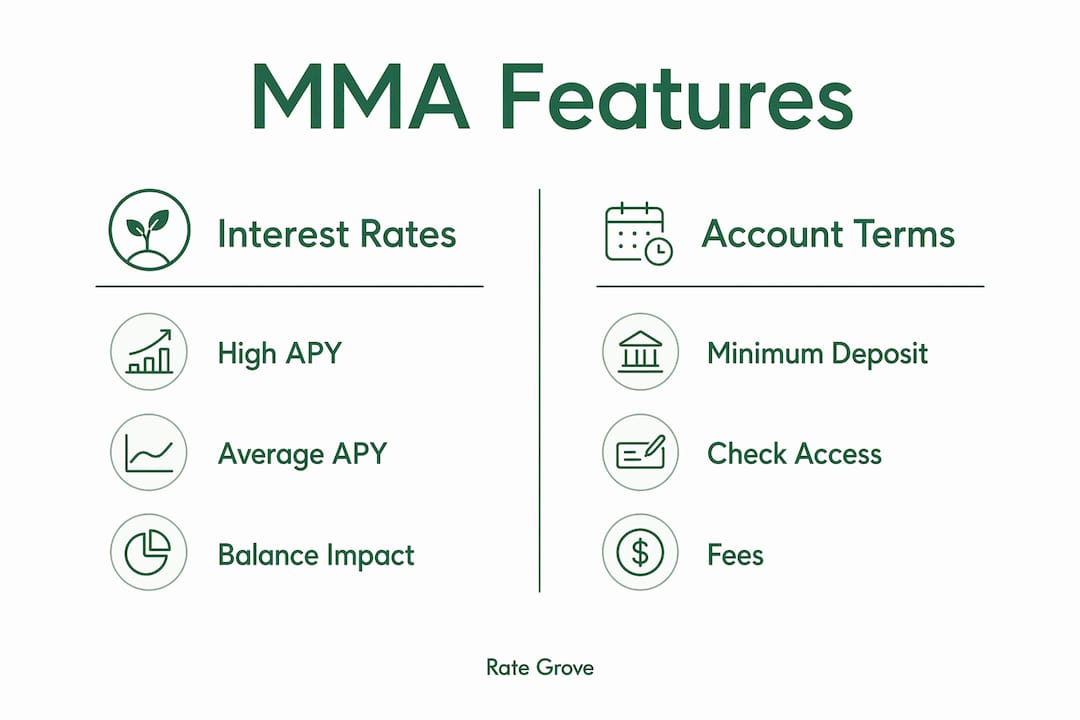 Infographic comparing money market account features