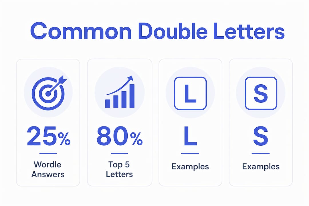 Infographic showing frequency of double letters in Wordle