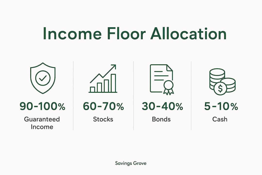 Infographic showing retirement income coverage and asset allocation