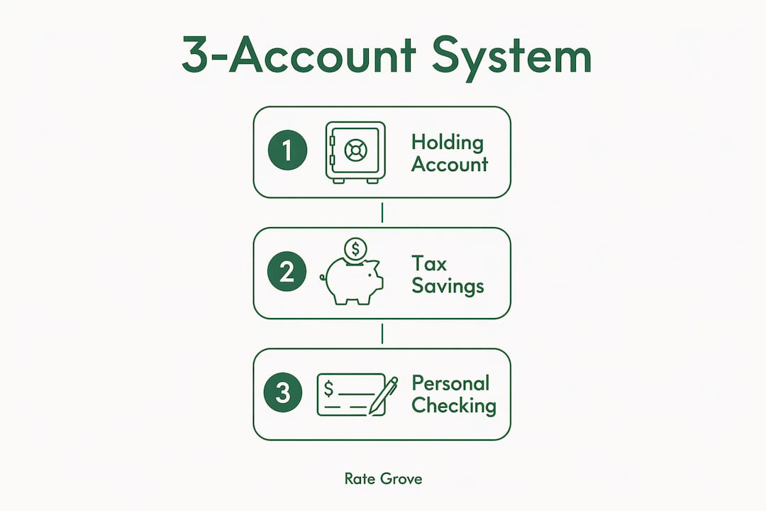 Infographic illustrating the 3-account savings system