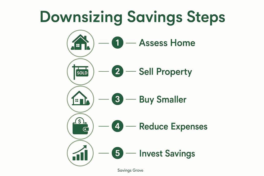Infographic outlining downsizing savings steps