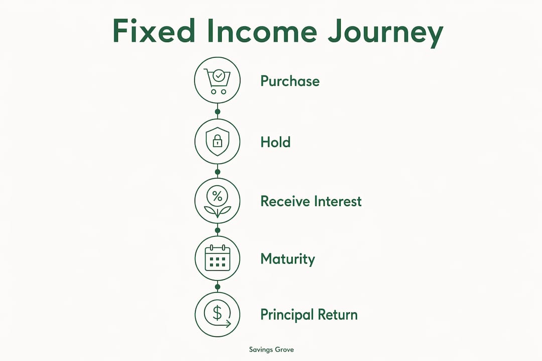 Infographic showing fixed income investment steps