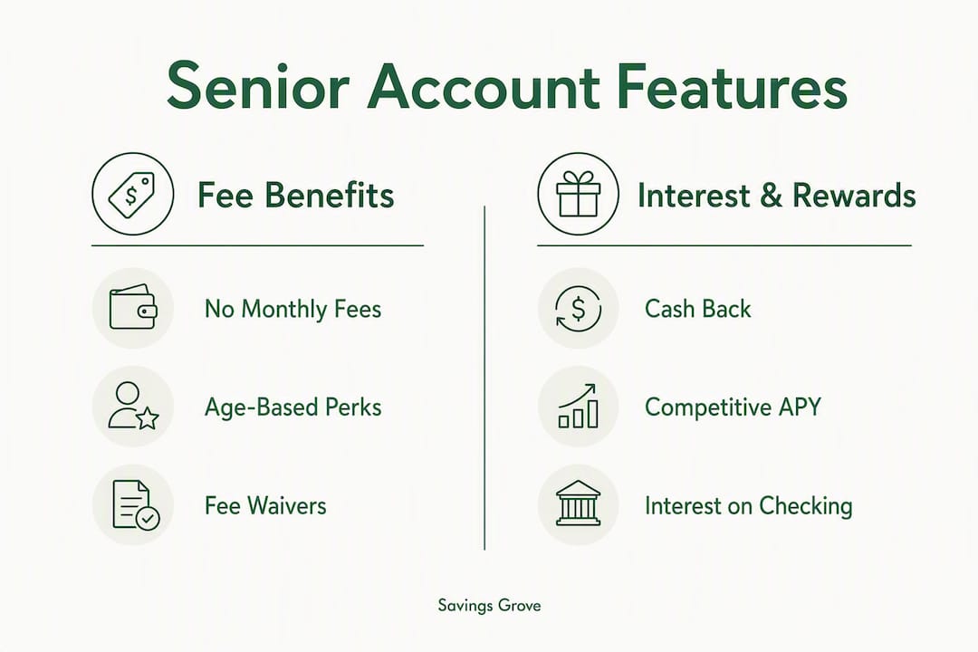 Infographic showing comparison of senior account features
