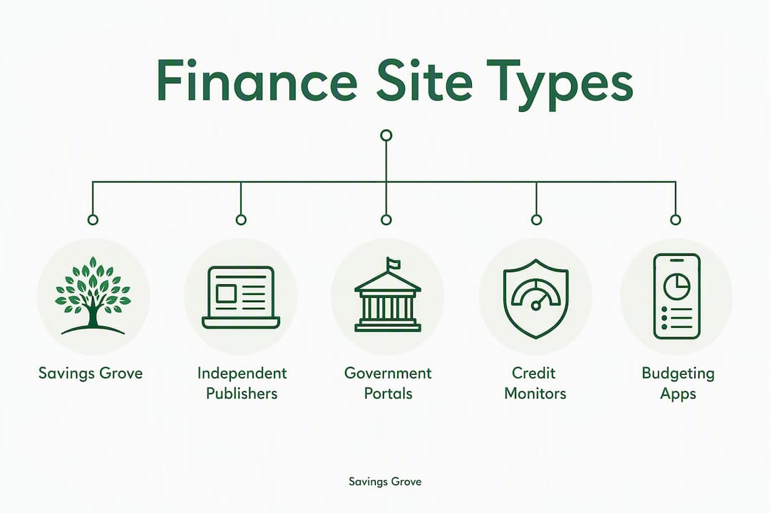 Infographic ranking types of finance advice websites