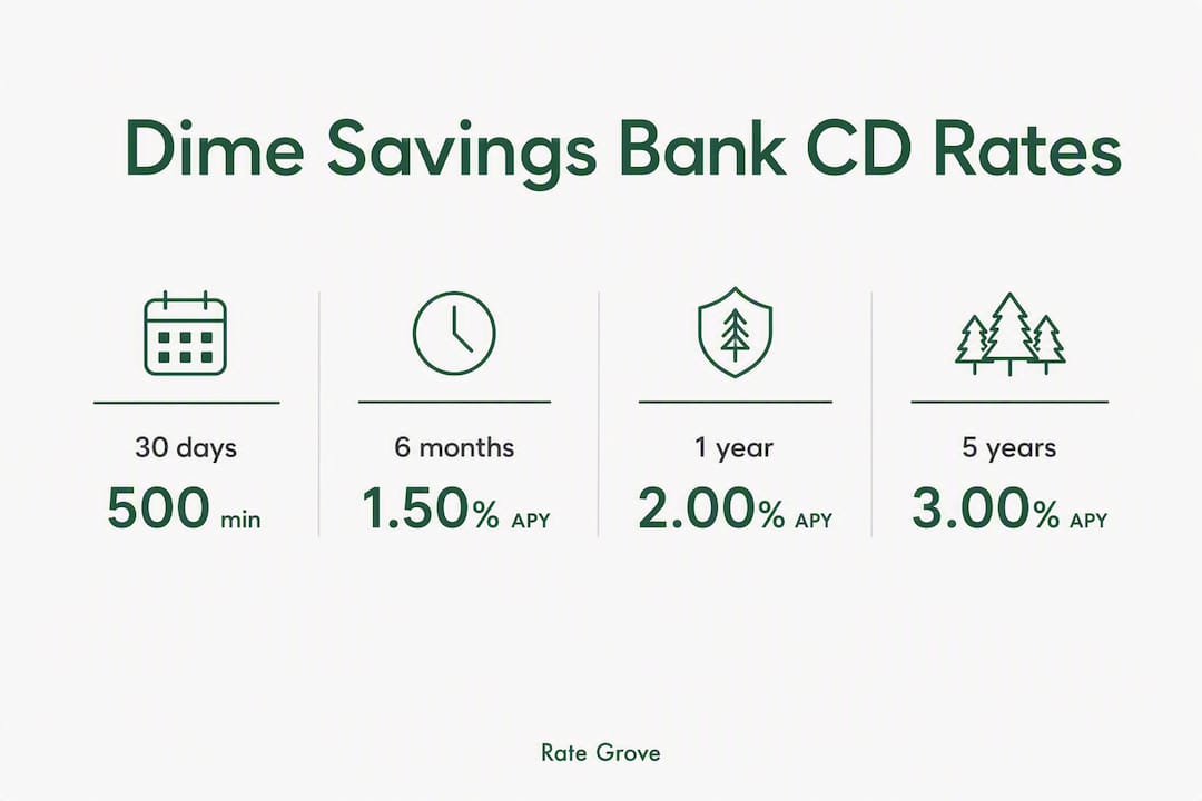 Infographic showing Dime Bank CD rates statistics