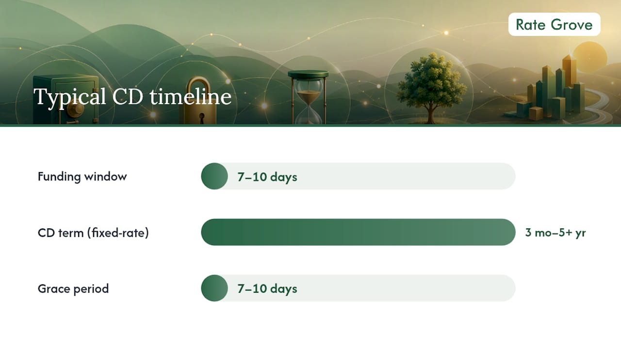 Timeline of CD funding and term stages