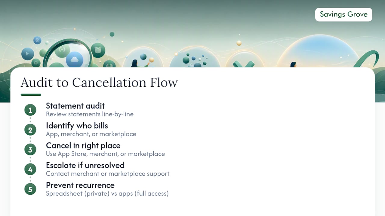 Diagram summarizing subscription cancellation and tracking process
