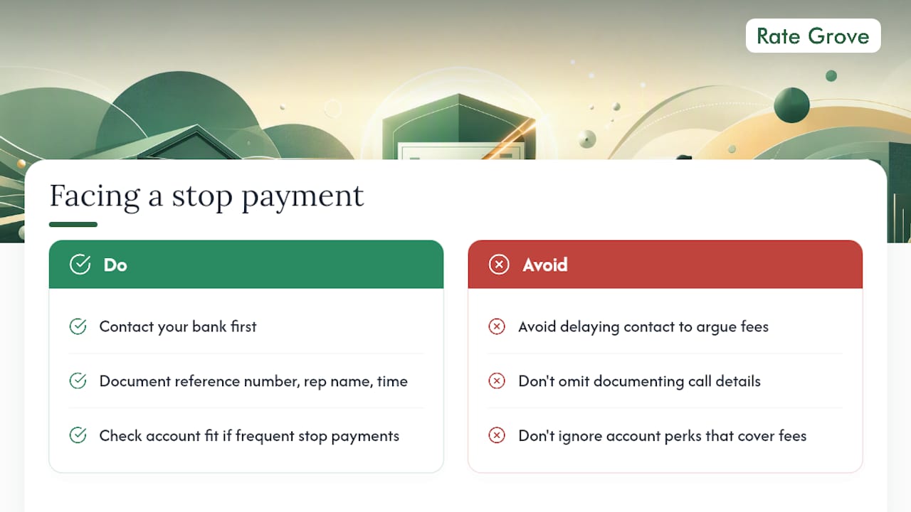 What matters most when you're facing a stop payment — overview diagram