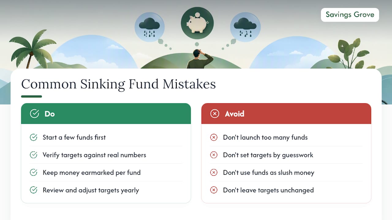 Common Mistakes That Derail a Sinking Funds System — overview diagram