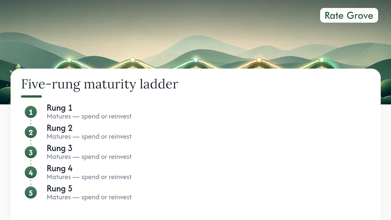 Five-rung ladder with staggered maturities