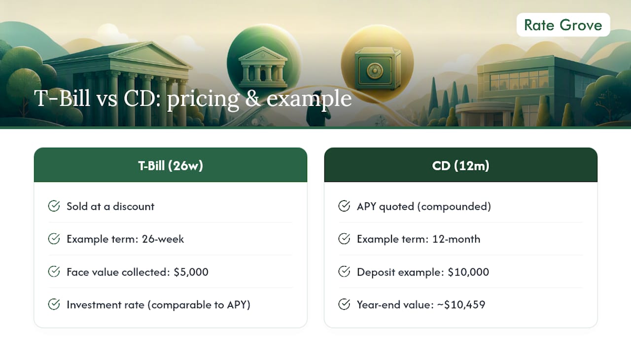 T-bill pricing and CD APY comparison