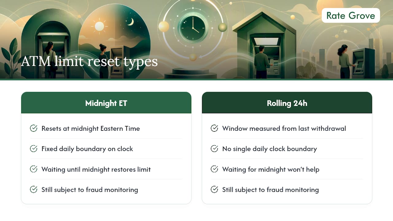 Comparison of ATM limit reset methods