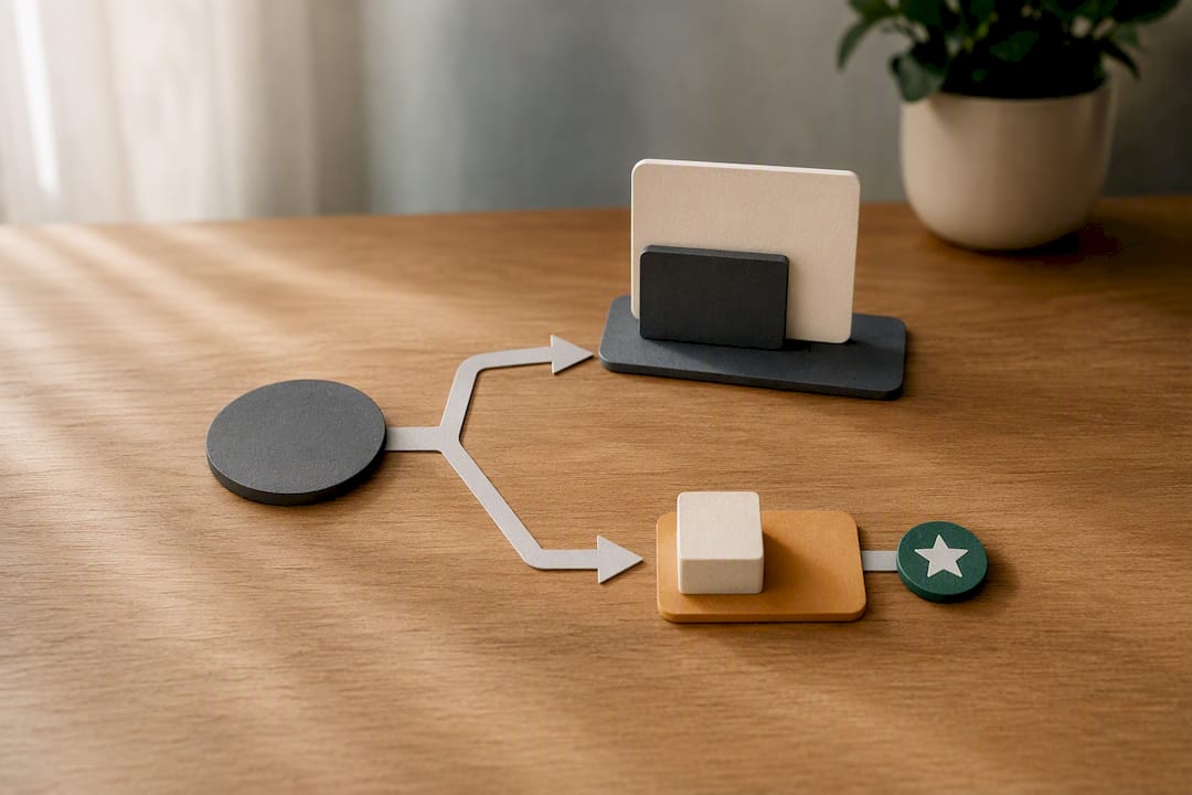 Two paths compare existing account and new application