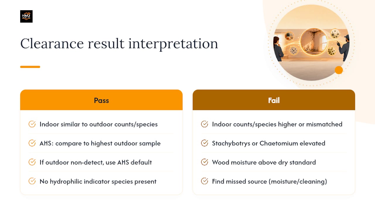 Diagram comparing indoor and outdoor mold spore levels