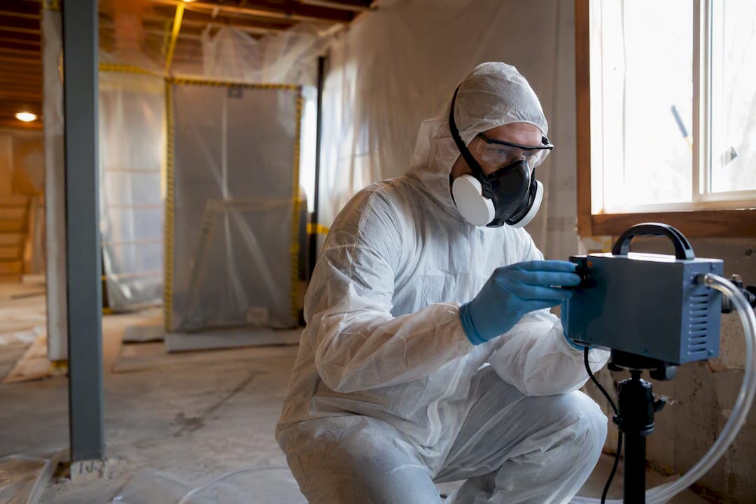 Technician setting up mold clearance testing pump