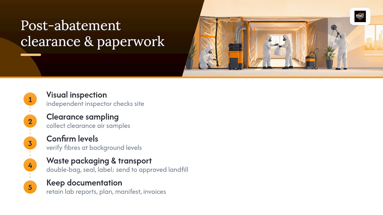 Asbestos clearance and documentation process