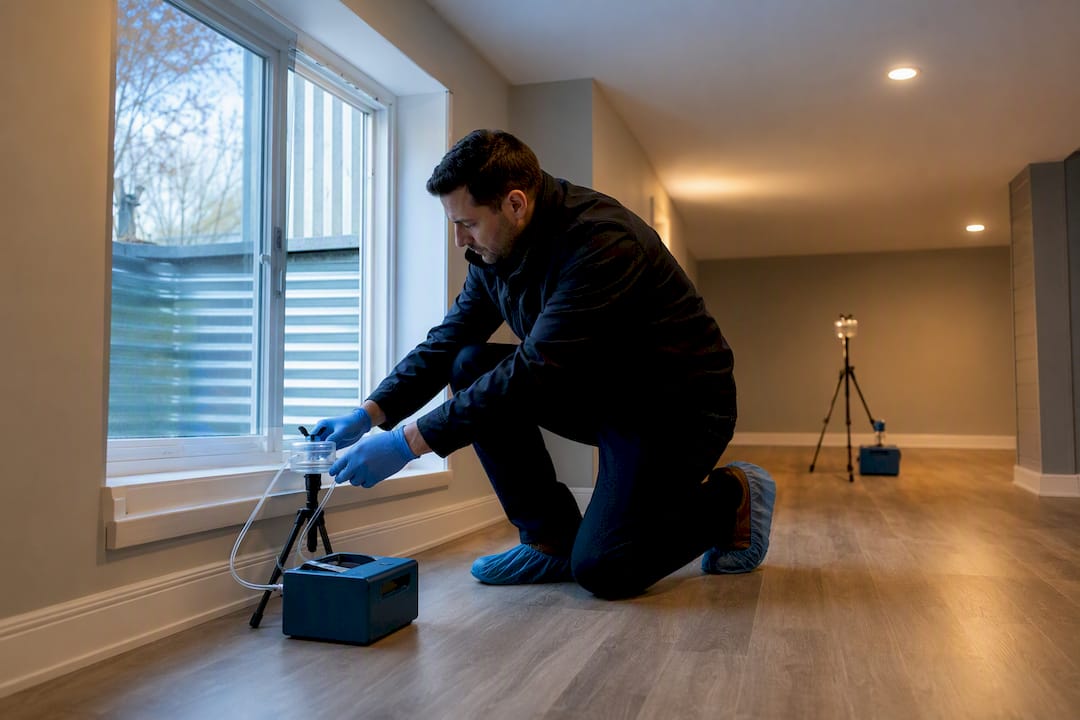 Inspector conducting independent mold clearance testing