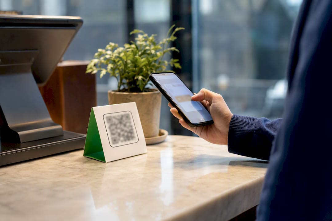 Customer making a digital tip payment