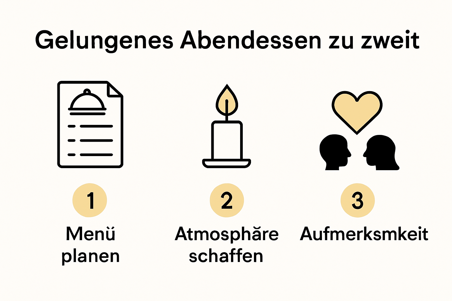 Infografik zur Planung eines besonderen Abendessens zu zweit