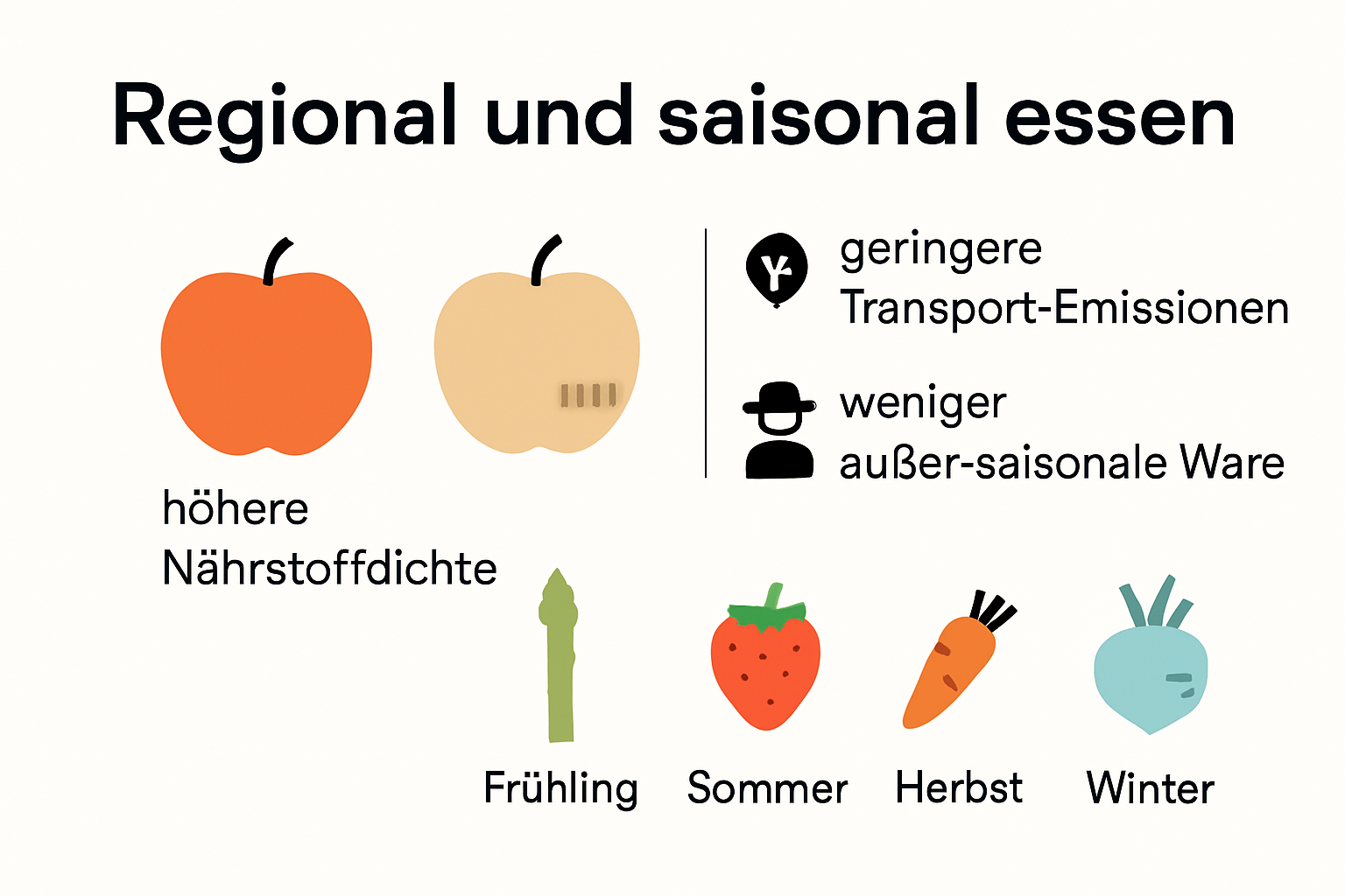 Infographic showing benefits of seasonal, regional dinner ingredients