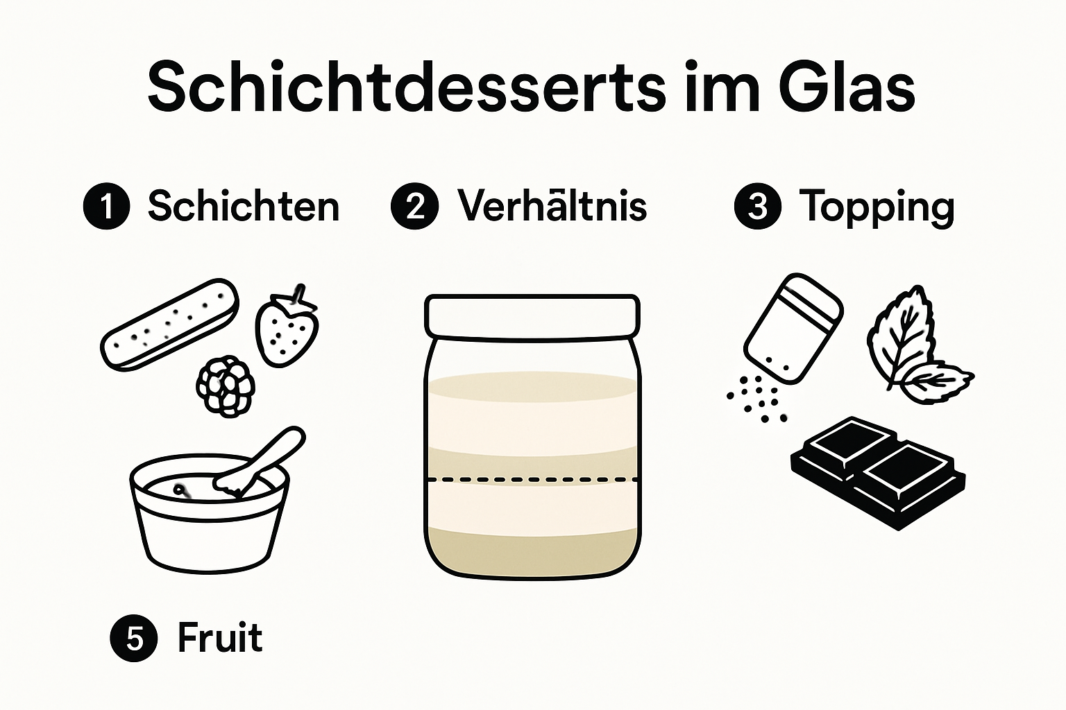 infographic showing layers and assembly of Italian desserts in a glass