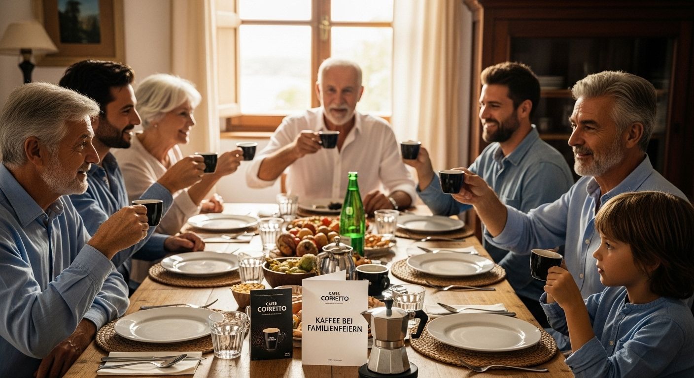italienische Familie Kaffee Feier