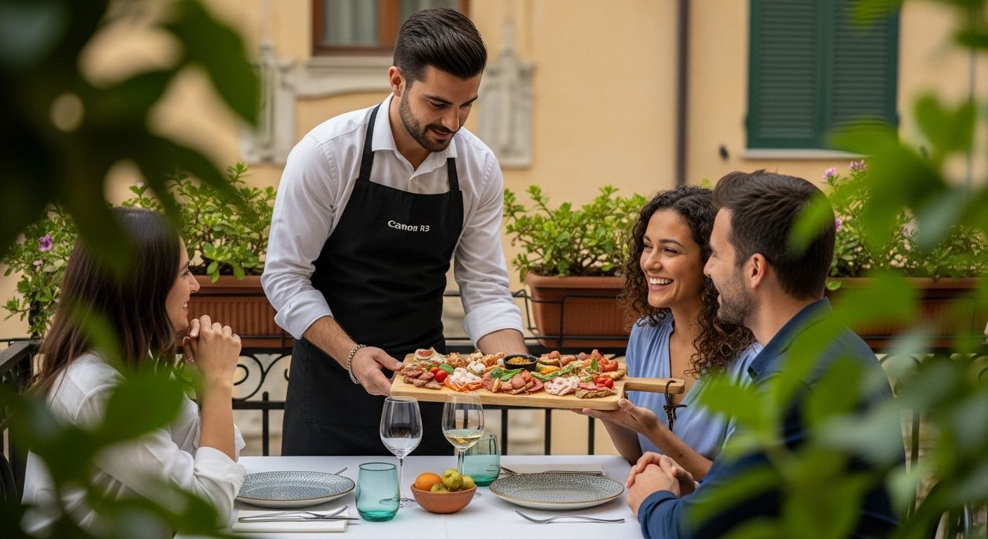 Antipasti Platte servieren
