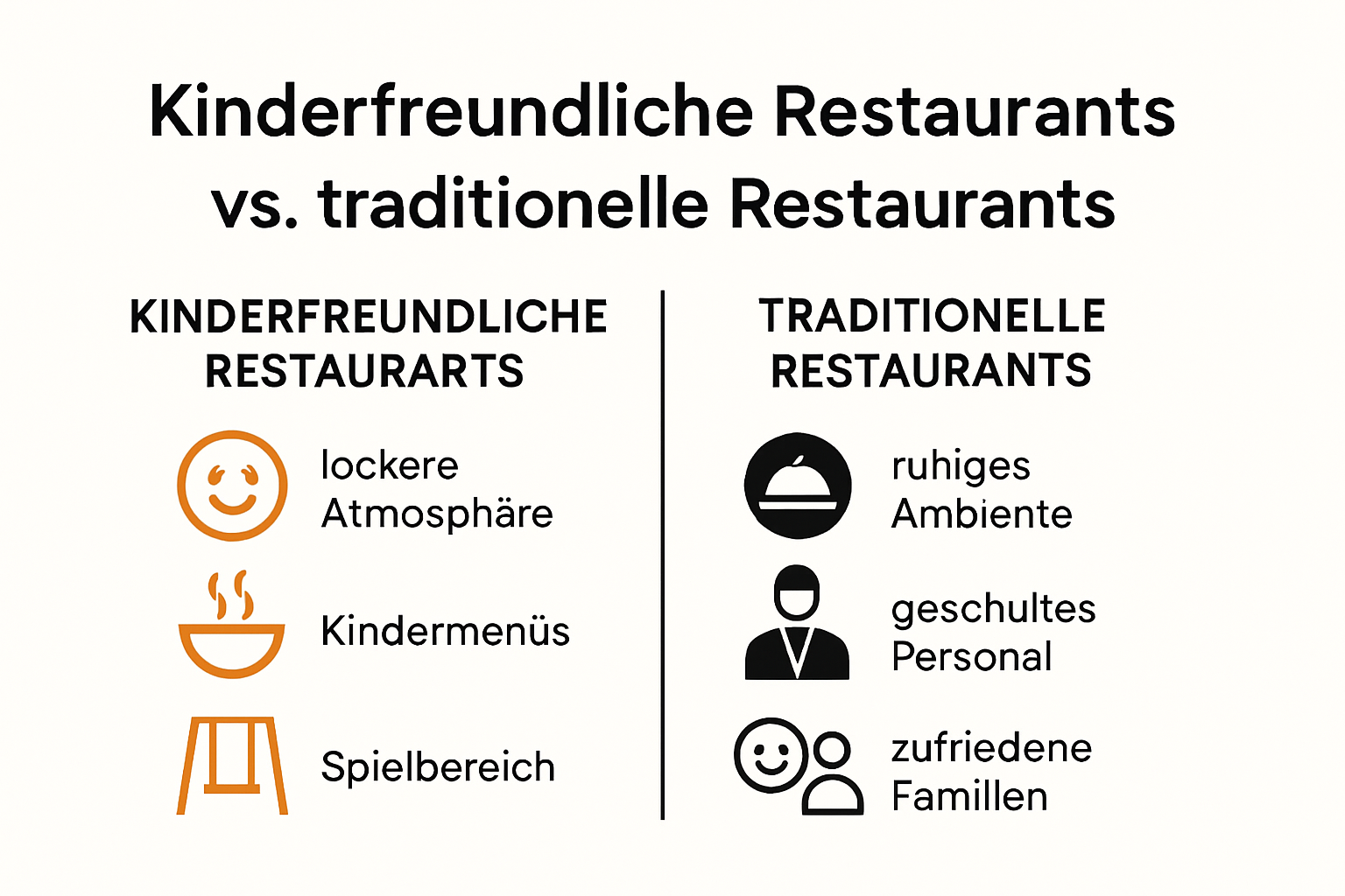 Infographic: Features of kinderfreundliche vs. regular restaurants