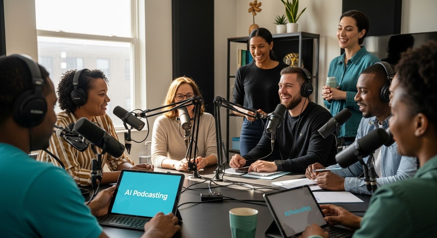 ai in podcasting studio
