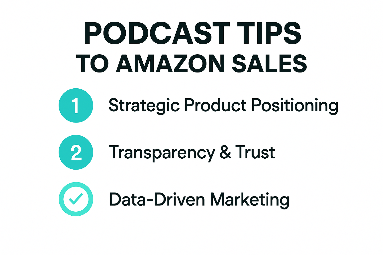 Infographic showing steps to use podcast insights for Amazon sales