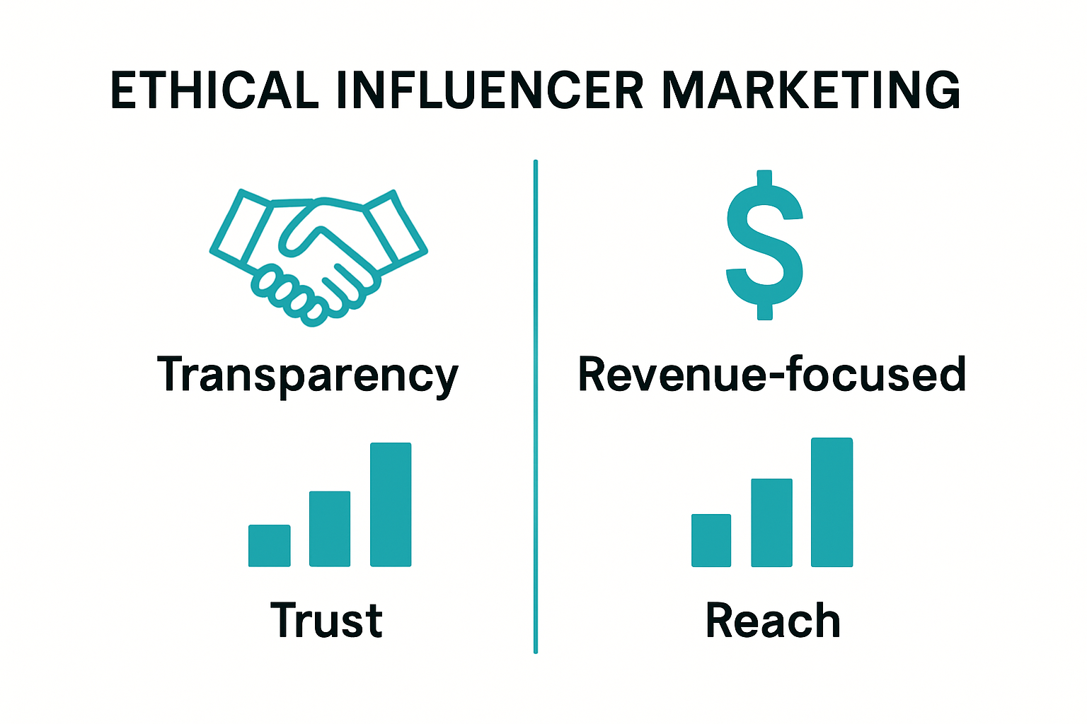Infographic comparing ethical and traditional influencer marketing