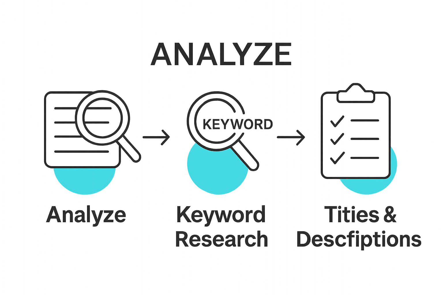 Three-step product listing optimization visual sequence