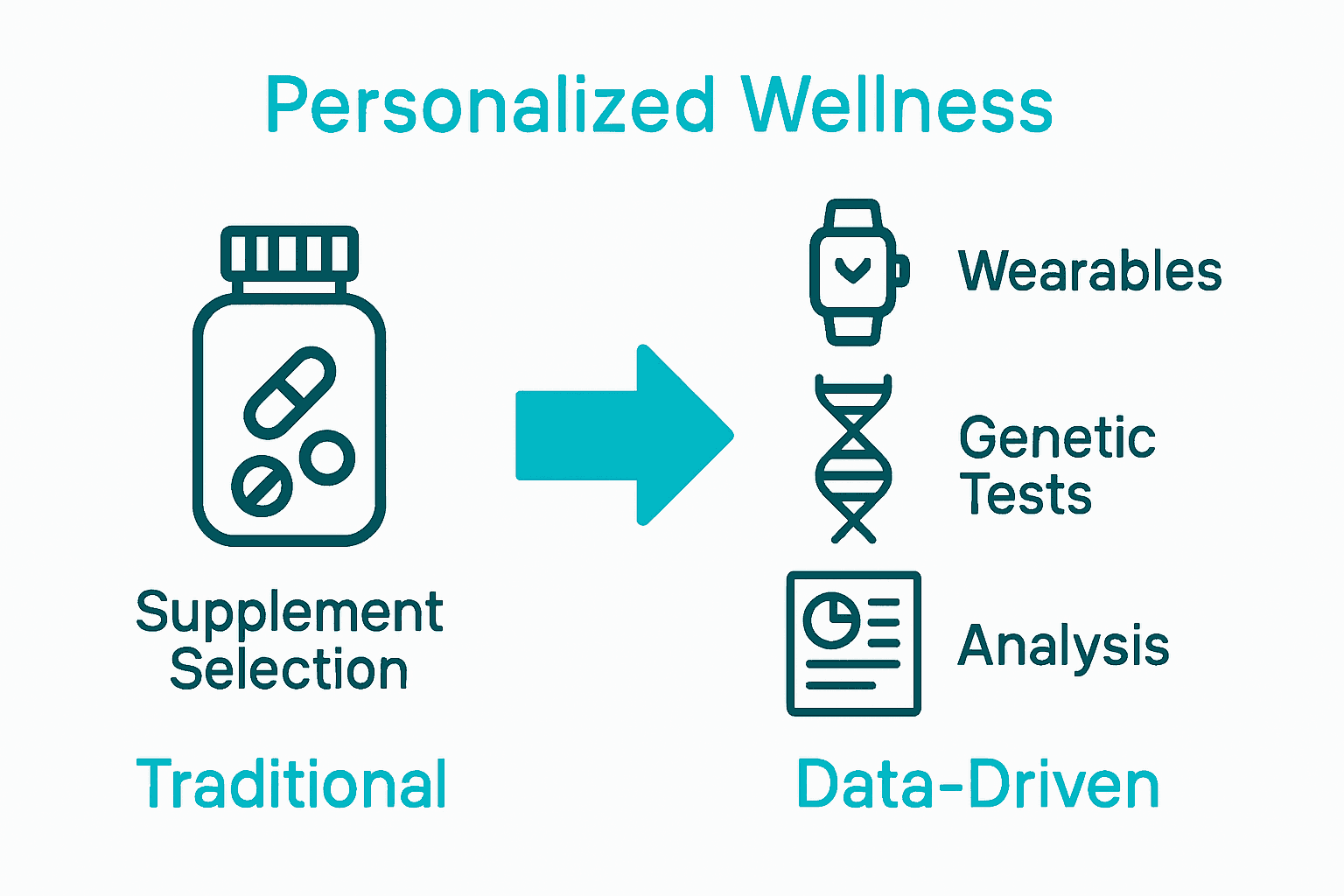 Infographic comparing traditional and data-driven vitality solutions.