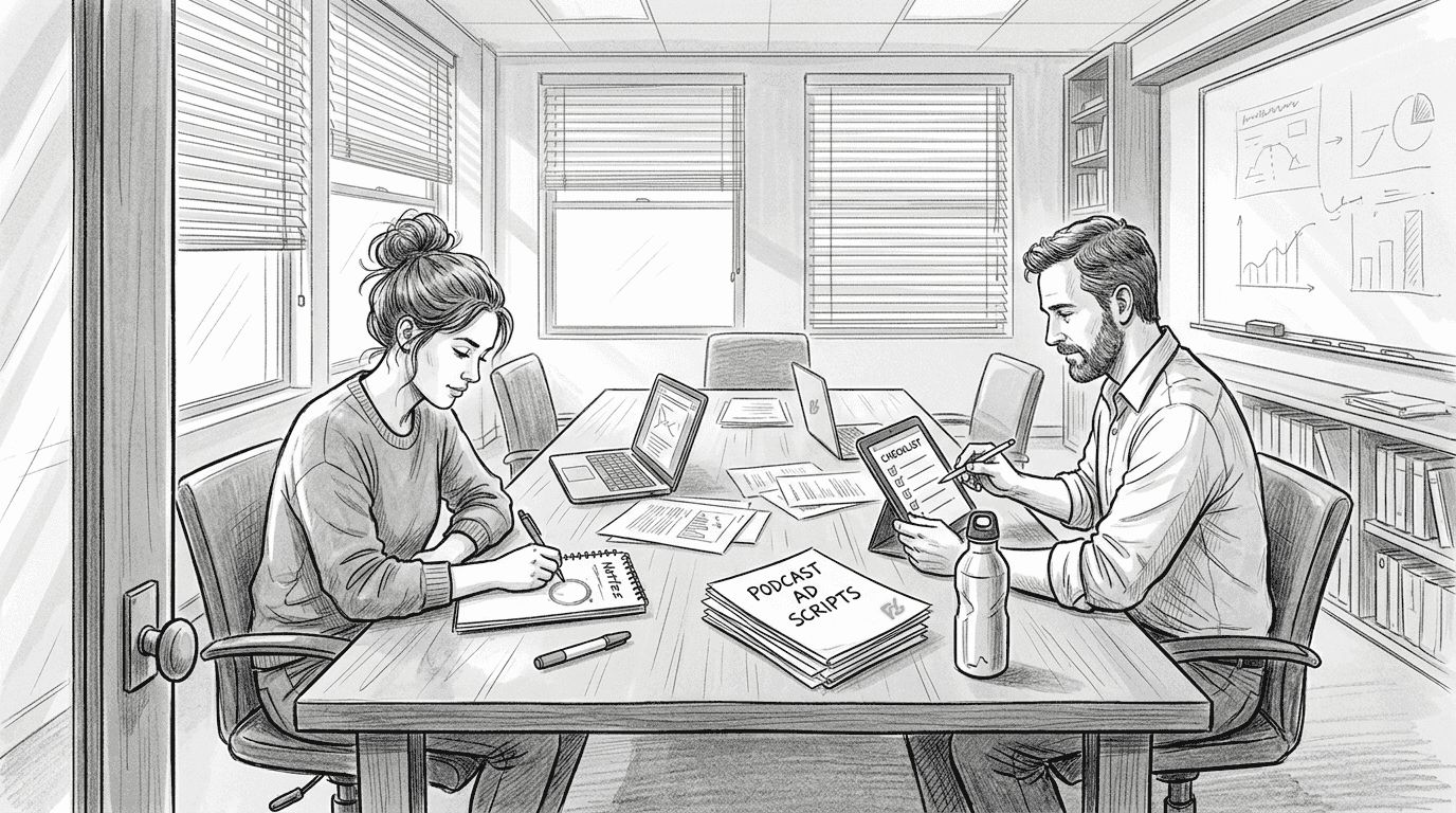 Marketers plan podcast ad campaign in boardroom