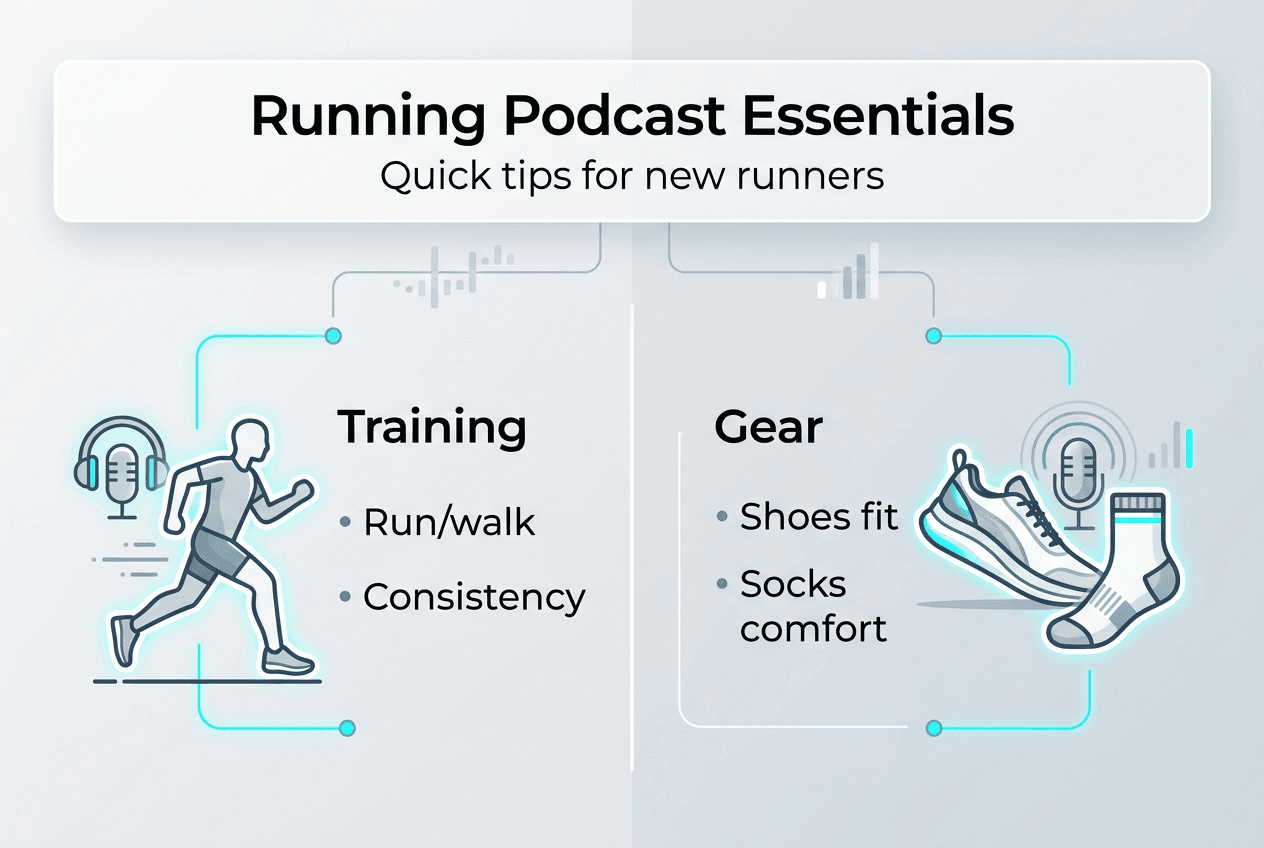 Infographic on running podcast essentials