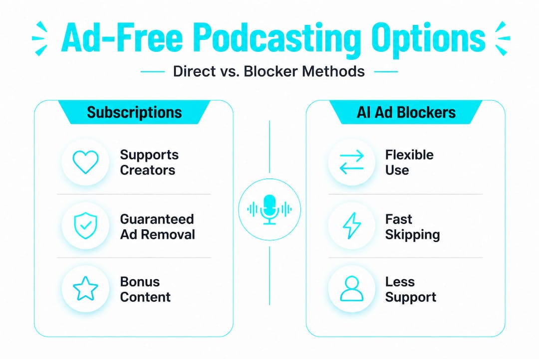 Infographic comparing subscriptions vs. ad-blockers