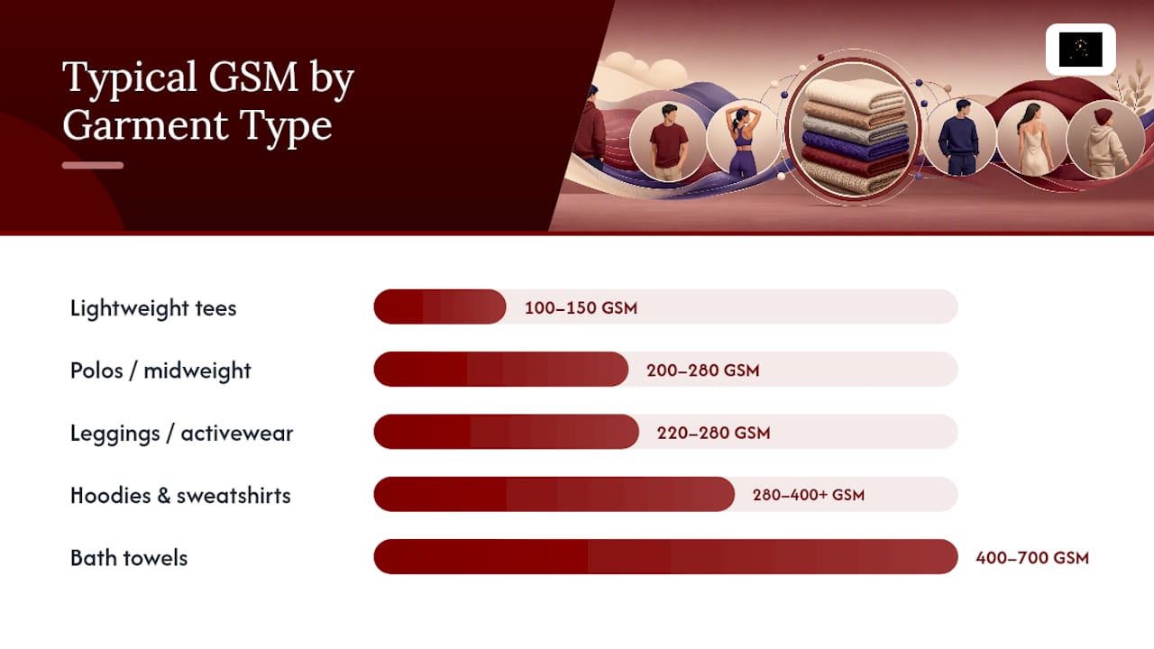 GSM ranges for garments comparison chart