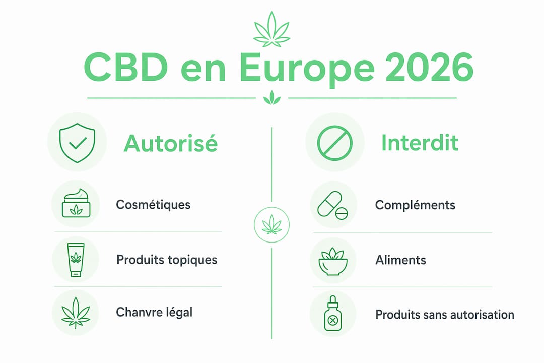 Infographie : tour d’horizon des produits CBD autorisés et interdits en Europe