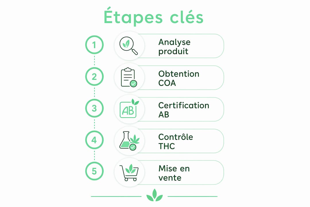 Infographie : les étapes clés pour commercialiser légalement des produits au CBD